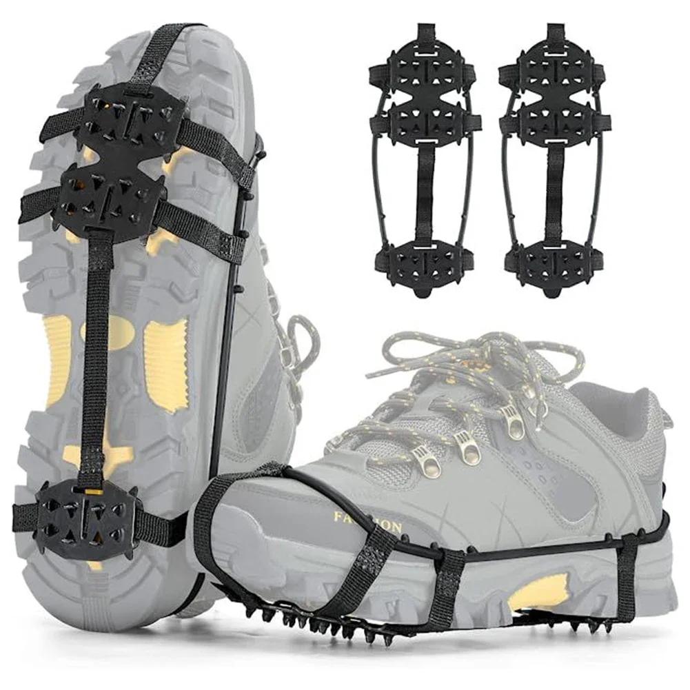 Garras de gelo antiderrapantes para escalada ao ar livre, Grips de neve unissex, Escalada Chain Crampon, Spike Shoe Covers, 24 dentes, inverno - Image 1