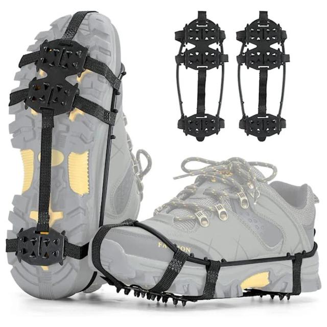 Garras de Gelo Antiderrapantes para Escalada ao Ar Livre com 24 Dentes - Grips Unissex para Neve e Inverno