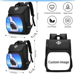 DIY Mochila Escolar com Multi Compartimento, Dois Tamanho Oppoções, Personalizado Sacos Personalizados, Suas Fotos Logo Image - Image 2