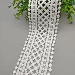 1 metro preto branco oco para fora a fibra de leite bordado laço fita 7cm de largura diy vestuário costura tecido artesanato artesanal material - Image 4