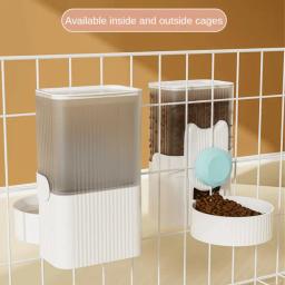 Alimentador automático de cães e gatos, dispensador de água, gaiola suspensa Design, fácil adicionar alimentos, borracha macia, antiderrapante, gatos tigela, suprimentos para animais - Image 4