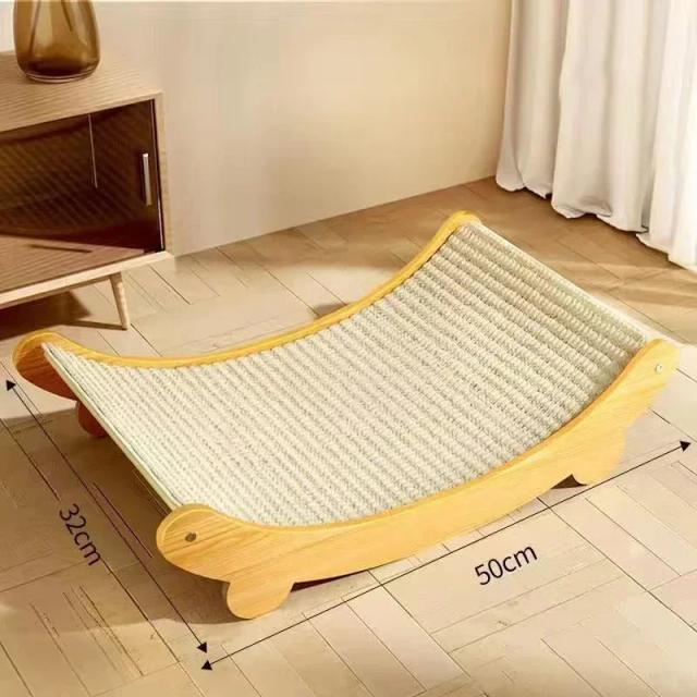Arranhador de Madeira para Gatos - Brinquedo Resistente e Reclinável para Entretenimento Duradouro