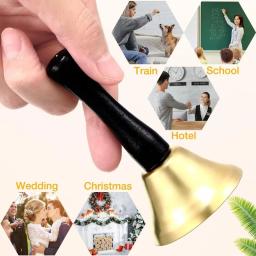 Punho de madeira Jingle Bells, Sinos De Mão De Metal, Natal Santa Call Bell, Decoração de Casa Suprimentos, Natal e Presentes de Ano Novo - Image 5