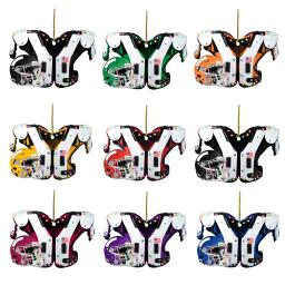 Acrílico Plano Retrovisor Carro Pingente, Futebol Americano, Equipamento De Futebol, Pendurado Ornamentos, Artesanato para Árvore De Natal, DIY, 2D - Image 2