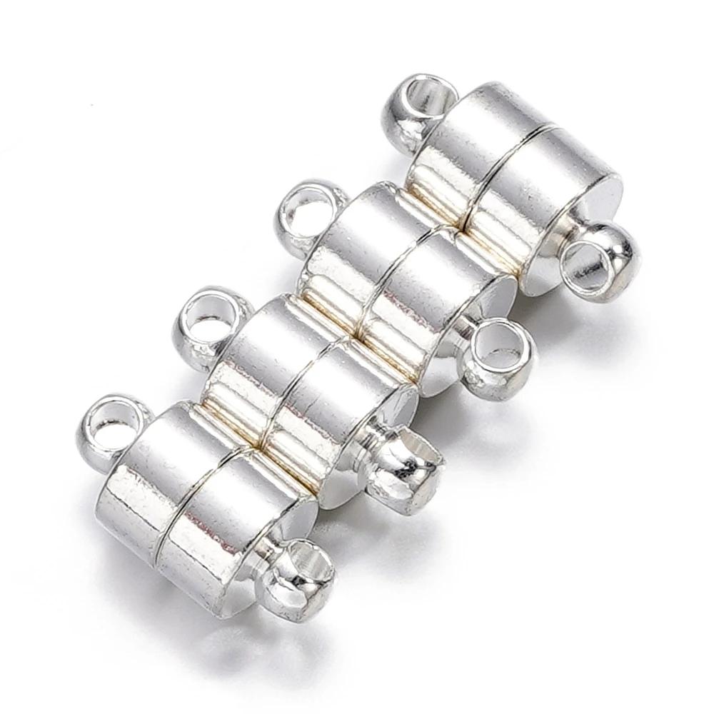 Fechos magnéticos para joias, conectores artesanais, suprimentos DIY de pulseiras e colares, cor prata e ouro, 6mm, 5 conjuntos - Image 1