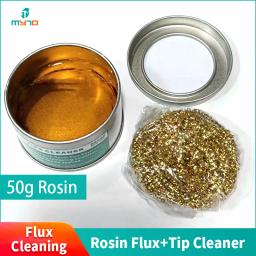 MYTO solda ponta limpeza Kit, bola de limpeza, Rosin Flux, 2 em 1, Alumínio Box Packaging, Soldagem Reparação, Soldagem, Colar, 50g - Image 1