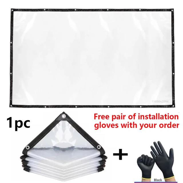 Lona Transparente Reforçada à Prova d'Água e Vento para Terraço e Jardim