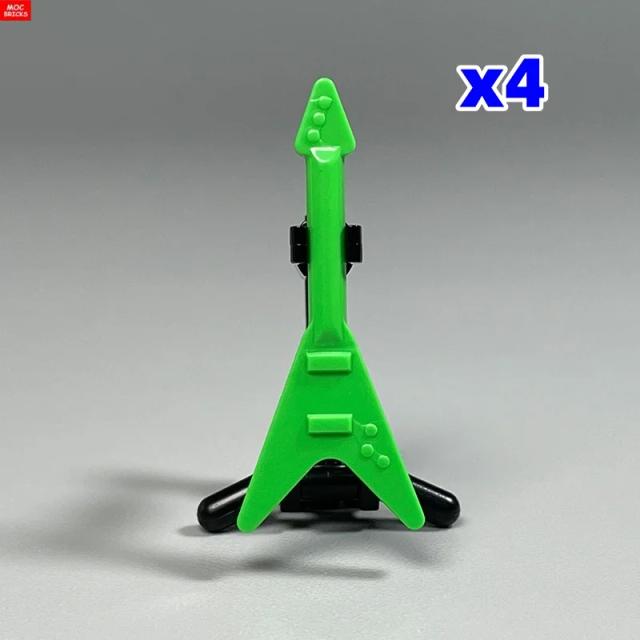 Moc Tijolos Guitarra Elétrica Modelo 4cm Blocos de Construção Educacionais