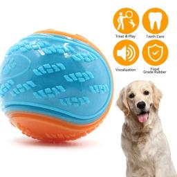 TPR Squeaky Bolas para Cães, Brinquedos Interativos, Mastigar Brinquedo, Limpeza dos Dentes, Resistência à Mordida, Pet Shop, 6Pcs - Image 4