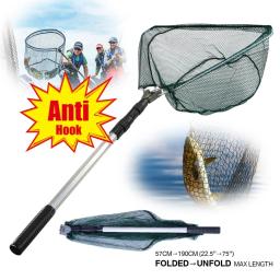 190cm 92cm 55cm rede de pouso telescópica dobrável pólo de pesca estendendo mosca carpa curso mar malha rede de pesca para pesca com mosca - Image 1