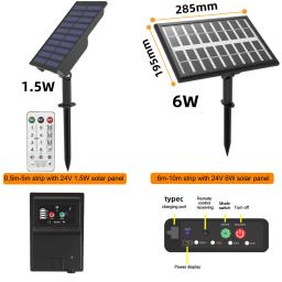 Faixa de led de energia solar 24v com sinal de néon flexível remoto à prova d'água fita led externa para decoração de jardim 0.5-10m - Image 5
