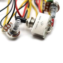 1 conjunto de fios de fiação guitarra prewired 2v2t 3way interruptor alternância jack 500k potes - Image 4