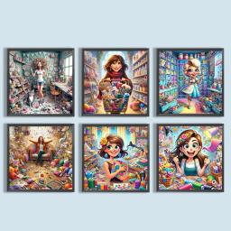 5D Rodada Completa Broca Pintura Diamante, DIY Girl Kit, Home Decor, Artesanato, 30x30cm - Image 6