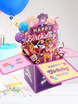 Feliz aniversário pop up cartão, cartão com envelope - Image 2
