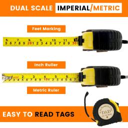 Fita métrica de aço criativa, Régua retrátil, Ferramentas de medição para madeira, Fita métrica para pai, 25ft, 3, 7, 5m, Presente - Image 2