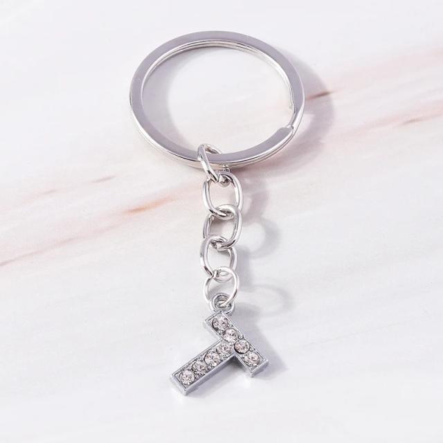 Chaveiro do Alfabeto com Strass - 26 Letras A-Z para Carro, Decoração de Saco e Acessórios de Bricolagem Fashion