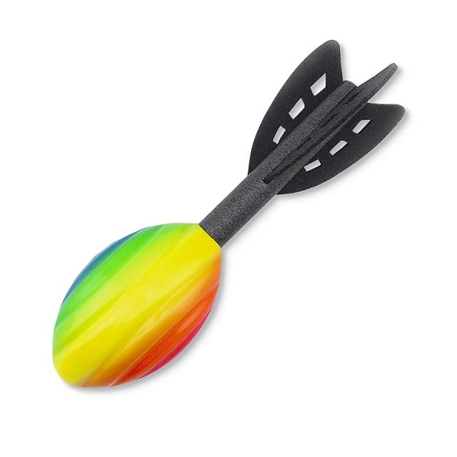 Dardo de Ar Coletivo com Foguete Espiral em Espuma Arco-Íris - Brinquedo de 29cm para Diversão ao Ar Livre