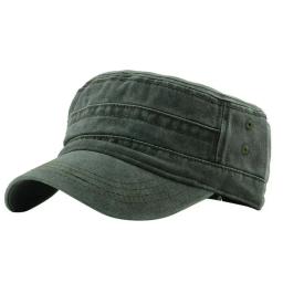 Chapéu militar vintage com língua de pato, sombrinha ajustável, algodão lavado, parte superior plana, moda coreana, novo, verão - Image 5