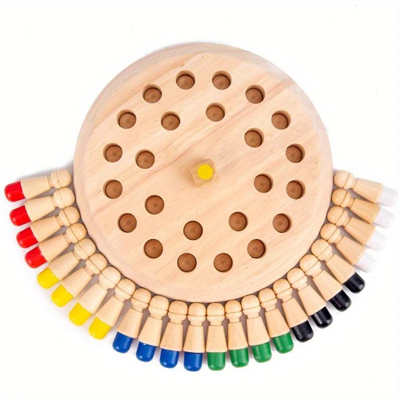 AIUAZA 1 conjunto de jogos de xadrez de memória de madeira, jogos de lógica e jogos de cérebro, brinquedos de interação pai-filho, brinquedos de festa - Image 1