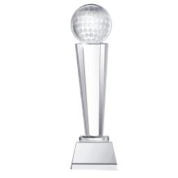 Crystal Glass Golf Trophy para adultos e crianças, troféus de bola, mesa e desktop Decor, torneio, 9x2.8" - Image 4