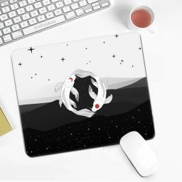 Mousepad pequeno peixe arte computador portátil mouse almofada de borracha japonês koi tapete de mesa de escritório tapetes de teclado do rato de escritório antiderrapante deskpad - Image 2