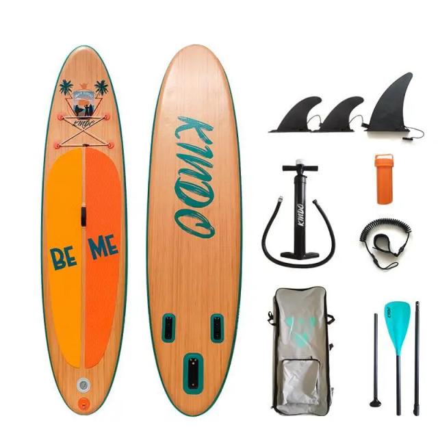 Placa de Remo Vertical Inflável para SUP e Caiaque Surf com Inflador de Corda de Pé e Mochila Inclusa