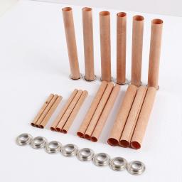 Pavios de vela de madeira cilíndricos redondos com suporte de ferro, Vela artesanal fazendo suprimentos, Núcleos de vela sem fumaça, 10pcs por conjunto - Image 1