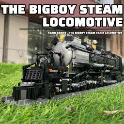 Técnico Train Model Building Blocks Locomotiva a vapor de plástico Idéias de montagem jogáveis Brinquedos ferroviários Presentes para crianças - Image 5
