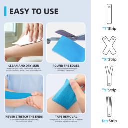 Kinesiology Tape, OK TAPE Atualizado Algodão Elástico Athletic Tape, Nova Embalagem, 5cm x 5m, Precut 20 Tiras, 2 Rolls, Latex Free - Image 6