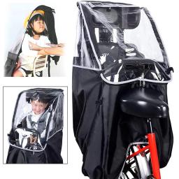 Rainproof Bike Rear Seat Canopy com janela, Windproof Capa para Criança, 78x55x45cm - Image 2