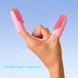 Pet Two Finger Toothbrush, Limpeza dos dentes, Dedo Cot, Ferramentas de limpeza oral, Dog and Cat Supplies - Image 3