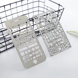 Multifunções Aço Inoxidável Estêncil Oco, Mão Metal, Mão Conta Desenho Template, Régua DIY, 1Pc - Image 3