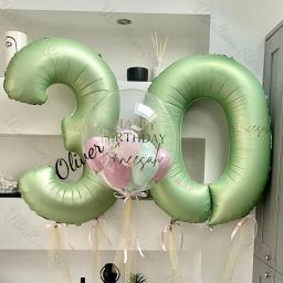 Balões de aniversário personalizados, verde oliva, decoração de festa de aniversário, verde sábio, 1 conjunto, 2, 3, 4, 5, 6, 7, 8, 9, 1 conjunto - Image 6