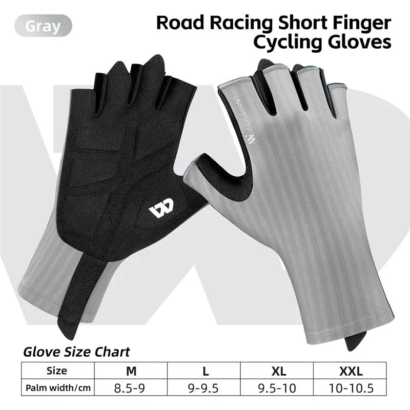 West biking luvas de ciclismo verão meio dedo das mulheres dos homens absorção de choque respirável mountain bike mtb luvas equipamentos de ciclismo - Image 1