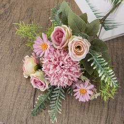 Seda artificiais flores para casa decorações, Dandelion Daisy Bouquet, flores falsificadas - Image 5