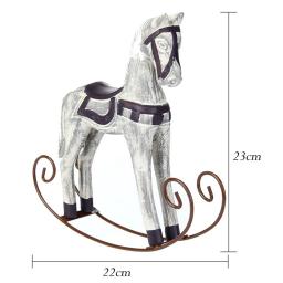 Madeira nórdica pintada artesanato a cavalo, Escultura de animais para hotel e loja, Decoração de mesa para casa - Image 6