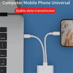 Leitor de cartão otg 2 em 1 tipo c relâmpago para adaptador de cartão de memória sd tf para pc laptop iphone multi leitor de cartão inteligente sem necessidade de aplicativo - Image 4