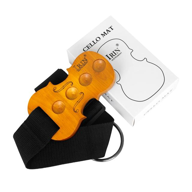 Pad Antiderrapante IRIN Universal para Violoncelo e Contrabaixo, Com Alça Ajustável e Base de Madeira Porosa