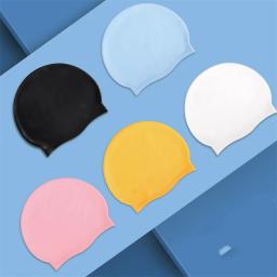 Tampas de natação de silicone para homens e mulheres, impermeável, capa de látex, chapéu de mergulho grande, chapéu de piscina elástico - Image 4