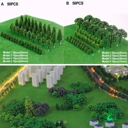 Modelo de Cenário em Miniatura de Plástico, DIY, Exterior, Paisagem, Ferrovia, Construção, Acessórios, Modelos de Mesa de Areia, 50pcs - Image 1