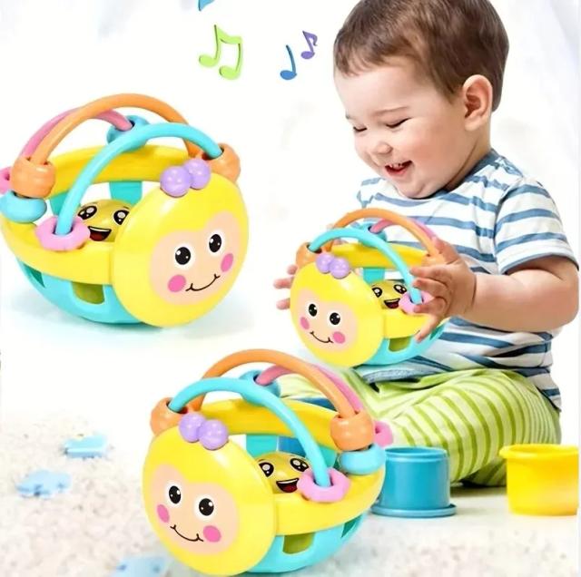 Bola Sensorial Bebê 10cm Plástico Flexível Inteligência 0-12 Meses