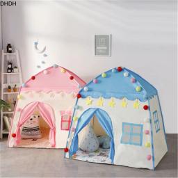 Tenda infantil interior jogos ao ar livre jardim tipi princesa castelo dobrável cubby brinquedos tendas enfant quarto casa teepee playhouse - Image 4