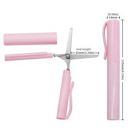 Tesoura de forma de caneta portátil, tesoura dobrável segura criativa, ferramenta de arte multifunções DIY, material escolar e de escritório - Image 6