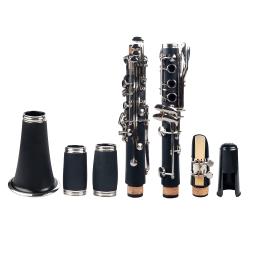 Naomi professional bb 17-chave clarinete abs clarinete cupronickel banhado a níquel kit com clarinete + palhetas + cinta + caso + componentes preto - Image 5