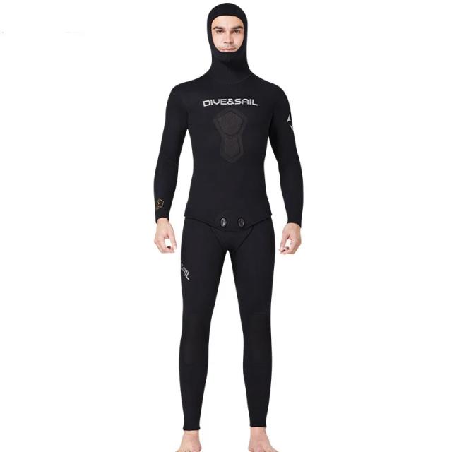 Terno de mergulho masculino em neoprene com chapéu para pesca subaquática e surf, roupa profissional de corpo inteiro 1,5mm