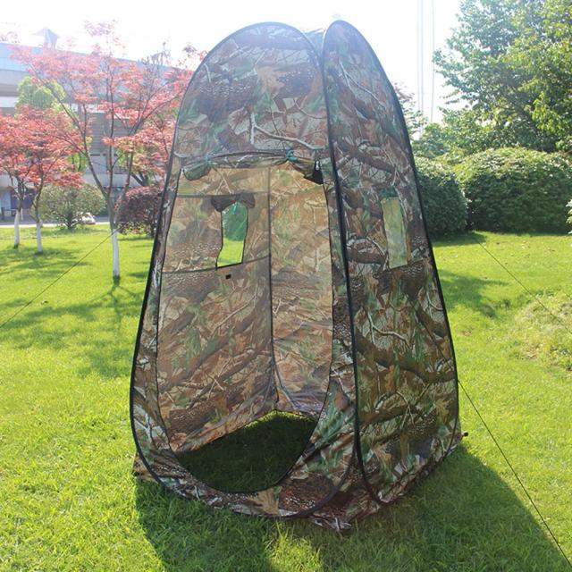 Tenda Dobrável Camuflada para Acampamento: Privacidade para Banho, Vestiário e Armazenamento ao Ar Livre