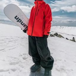 Calças de esqui de placa dupla profissional, à prova d'água, ajuste solto, resistente ao desgaste, calças de snowboard masculinas - Image 3