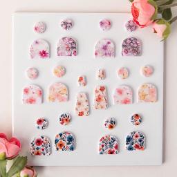 Polymer Clay Papel De Transferência De Aquarela, Impressão De Gravura De Flores, Papel Decorativo, Artesanato De Cerâmica DIY, Brinco Fazendo, Ferramentas De Cerâmica - Image 6