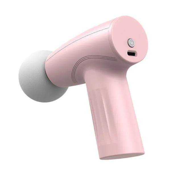 Pistola de Massagem Portátil Rosa para Terapia Profunda de Tecidos e Relaxamento Muscular