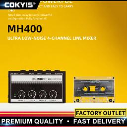 Ultra baixo ruído Mini linha Mixer, 4 canais, Mixer de áudio, 1/4 "TS entradas de saída, Volume Control para guitarras, baixo, teclado MH400 - Image 1